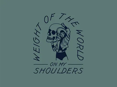 Weight of the World design drawing illustration tattoo texas vector
