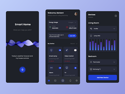 Smart Home App Design app app design clean clean ui colors design home mobile design smart smart home ui uidesign ux uxdesign