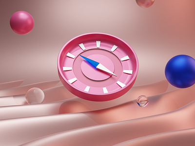 3D Compass 3d animation app applications blender branding design graphic design icons illustration logo motion graphics typogaphy ui ux vector