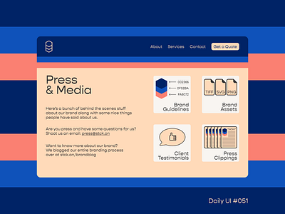 Daily UI #051 daily ui daily ui 051 daily ui 51 dailyui dailyui051 dailyuichallenge press media press page