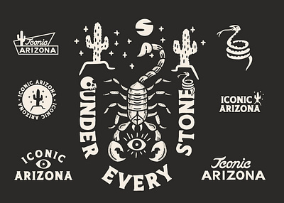 Iconic Arizona arizona desert design graphic illustration scorpion southwest vector