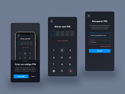 Recover Password UI Dark Theme minimal mobile password recover recover password sign in sign out ui