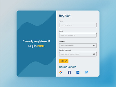 Sign Up modal for Website login modal register signin signup ui website
