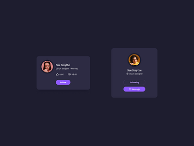 Profile Card card design card ui dark theme dark theme card dark theme ui ui ui design ux ux design