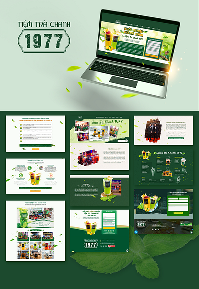 Lemon Tea Drink Franchise Website graphic design ui web design