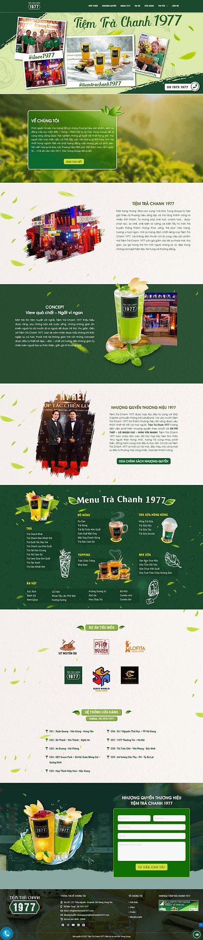 Lemon Tea Drink Franchise Website graphic design ui web design