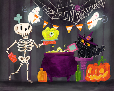 Halloween Spooktacular Party! adobe photoshop animal art art licensing character design childrens books childrens design childrens illustration digital art digital illustration greeting card halloween holiday illustration illustrator kid lit licensing procreate procreate app seasonal surface design