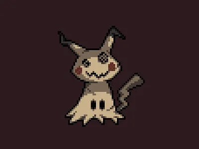 Mimikyu creepy cute illustration mimikyu pixel pixelart pokemon