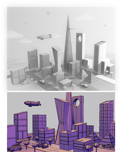 City 3d illustration 3d animation blander ill illustration