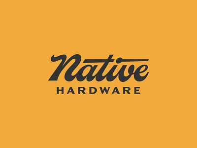 Native Hardware badge brand branding caligraphy cursive design graphic design hardware logo logotype patch pattern script simple type typography vector
