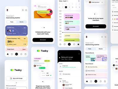 Task Management App app branding clean collaboration dashboard illustration minimal mobile planner productivity projects task management tasks team todo ui userinterface ux