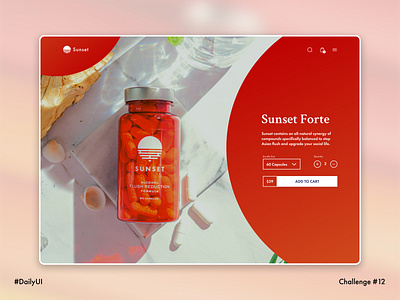 Daily UI 012 • Single Product add to cart buy now daily 100 challenge daily 12 dailyui dailyui010 dailyuichallenge day 12 design e commerce ecommerce minimal product card product page sunset ui ui ux ux