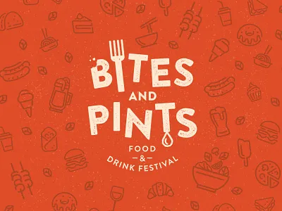 Bites & Pints Branding for Lake Compounce brand branding design digital drink event festival food iconography illustration logo park red theme typography