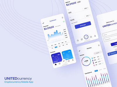 UNITEDcurrency - Mobile App Crypto app app design crypto cryptocurrency mobileapp ui uidesign