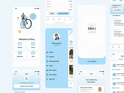 UI Design - Draj App adobe application bicycle branding business designer graphic design mobile ui uidesign ux design xd