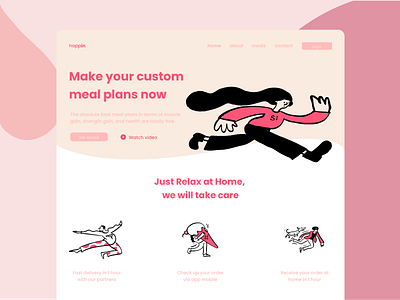 Daily UI #003 - Landing Page colors dailyui delivery design food graphic design illustration landing meals mobile app ui uidesign ux uxdesign