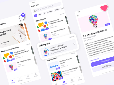 Design Mentor App courses design mentor mobile app design ui