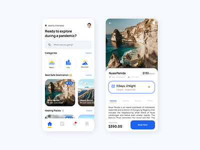 Travel App app design figma freelance travel ui uiux ux