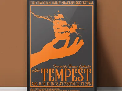 Poster Design: Cowichan Valley Shakespeare Festival branding cowichan design graphic design illustration jesse ladret malcontent creative poster print shakespeare tempest valley vancouver island victoria bc
