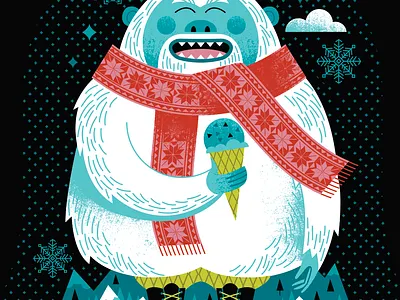 Yeti childrens cold creature illustration kids legend licensing monster pattern sasquatch winter