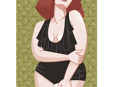 Foxy lady #2 beauty fashion feminity illustration inclusion pattern portrait red head style woman