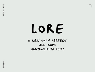 LORE All Caps Handwritten Font font font design handwriting handwriting font handwritten type typography