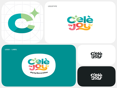 Celèjoy Logo brand identity branding celebration logo logotype party visual identity wordmark