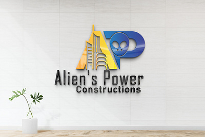 Aliens Power Constructions (logo design) 3d animation brand design branding design graphic design illustration logo logodesign motion graphics ui vector