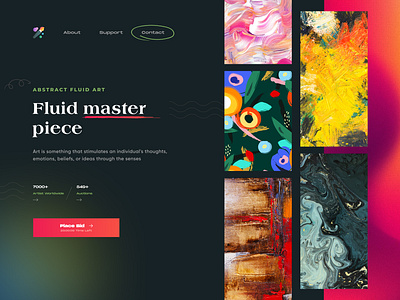 Art / Painting Marketplace Landing page art bannerdesign branding design graphic design herosection illustration landingpage marketplace nftart painting productdesign typography ui uiux uiuxdesign uiuxdesigner websitedesign