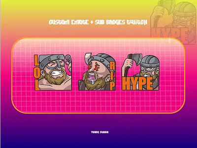 Viking theme's custom emote & sub badge twitch agresi artwork backbone expancion feedback finalillustration highlight hiredesigner kaido manga nord onepiece pro sea ship torfhin twitchchannel vikinng vinlandsaga youtube