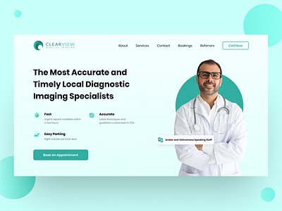 Clearview - Web Design clean company profile company web health medical medical imaging minimalist radiology ui uiux web web design web profile