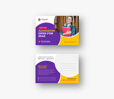 School Admission directmail or eddm Postcard design vol-2 flyer