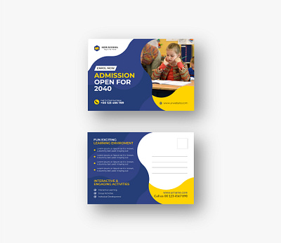 School Admission directmail or eddm Postcard design vol-3 flyer