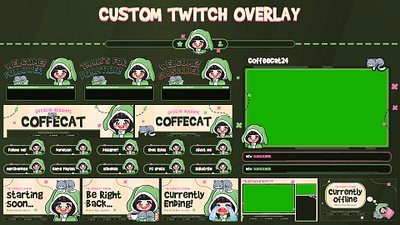 CUSTOM ANIMATED TWITCH OVERLAY PACKAGE/STREAM PACKAGE animatedoverlay customoverlay customtwitchalerts customtwitchoverlay cuteoverlay overlaypackage streamoverlay twitchoverlay