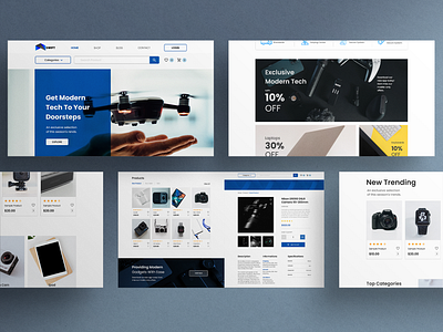 Tech Minimalistic Ecommerce UI Web Design design ecommerce ecommerce landing page ecommerce website landing page tech ui ux web design