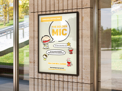 The golden mic poster backtoschool cute design huynhvanlong poster print school valorhuynh valorstudio vietnam