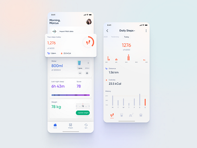 Fitness Tracker fitness app health app homepage trending ui ux