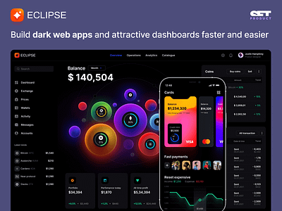 ✦ Eclipse - Figma dashboard UI kit for data design web apps finance