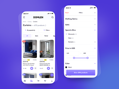 DOMLEN Textile Shop — Catalog & Filters cart clean ui dashboard ecommerce ecommerce app ecommerce design finance market mobile design online store payment product design service shop shopping app shopping cart store ui ux webflow