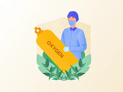 Medical Oxygen Emergency color design designer doctor gradient graphic design human illustration sketch vector