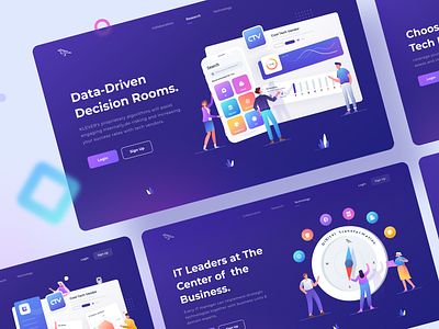 Tech Collaboration Platform Web Design collaboration colorful design gradient illustration landing page platform tech ui ui design web