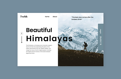 Trekking Website Design design trekkingwebui typo typography ui ux web website website design weddesign