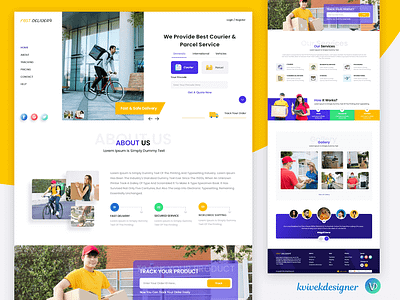 Courier and Parcel Delivery Service Website UI Template book concept courier design mockups movers packers templates themes transporation web website