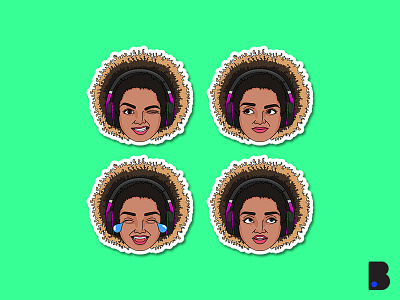 Girl emotes badge character design emotes game illustration illustrator streaming sub badges twitch vector youtube