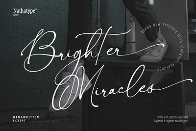 Brighter Miracles - Handwritten Script Font branding font fonts handlettering handwritten font illustration lettering logo type typography