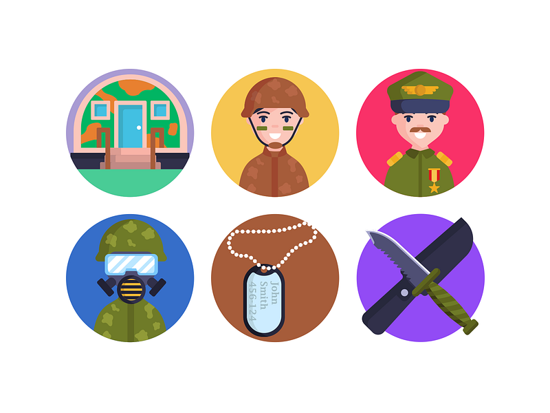Army Icons army coloured icons diving mask flat icons icon icons icons pack knife military vector vectors weapon