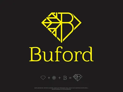 Buford b brand brand design brand identity branding branding design design diamond ice illustration logo snow flakes vector yellow