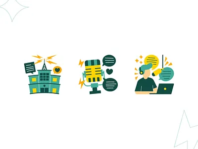 Online Radio Illustration app design flat flat illustration illustration mic mobile mobile app online radio sticker