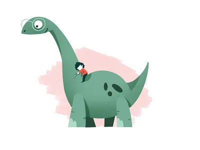 Dino and best friend best friend dino dinosaur procroate