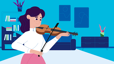 Violin girl character character design classical girl illustration music orchestra people violin women